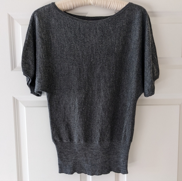 Sweater gray short sleeve basic capsule Merino Wool blend XS - Picture 1 of 6